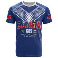 Samoa Rugby Custom T Shirt Six Eight Five to The World - Pacific Motif LT03 Multicolor - Polynesian Pride