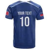 Samoa Rugby Custom T Shirt Six Eight Five to The World - Pacific Motif LT03 - Polynesian Pride
