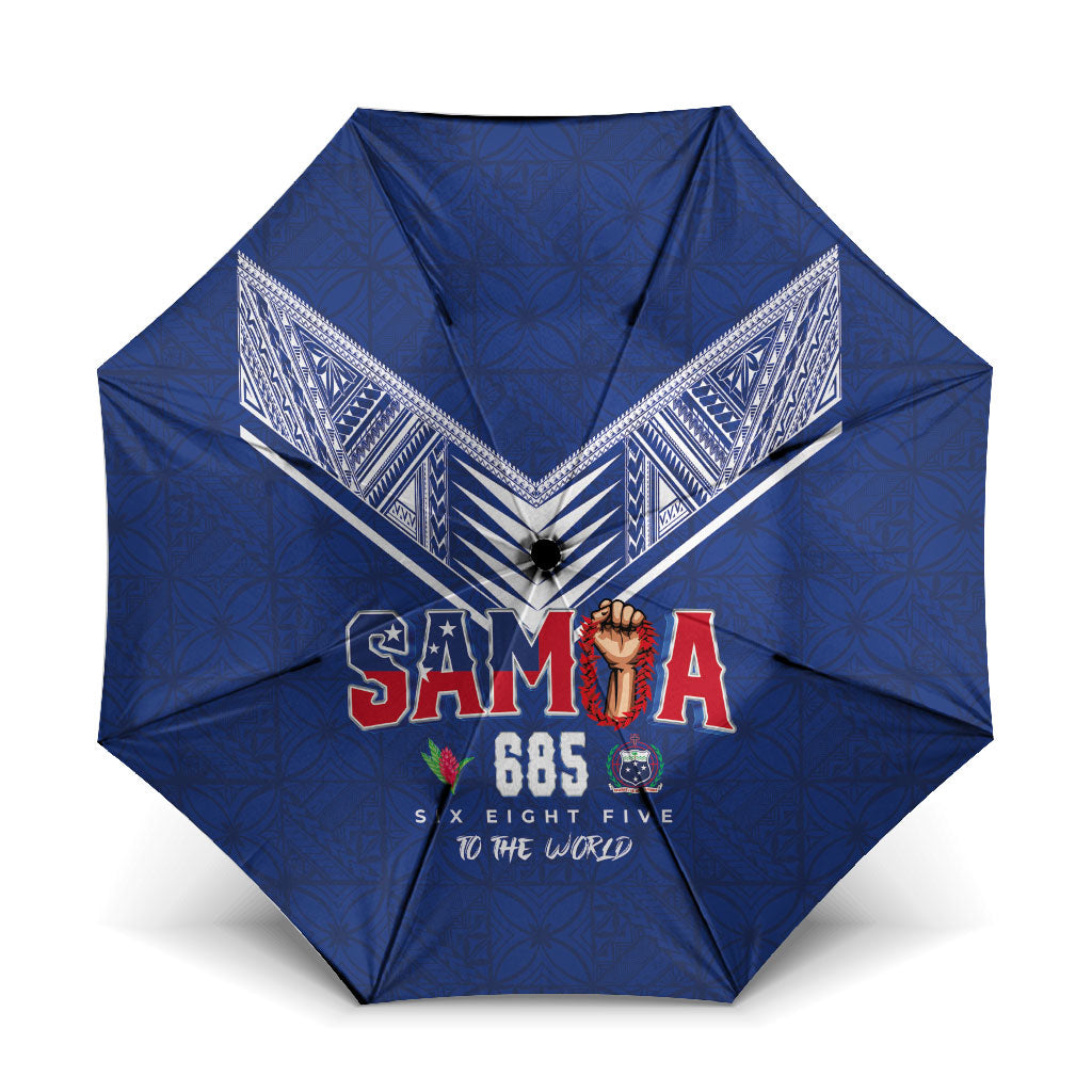 Samoa Rugby Umbrella Six Eight Five to The World - Pacific Motif LT03 One Size Folded 11.42 inch Opened Diameter 37.4 inch Multicolor - Polynesian Pride