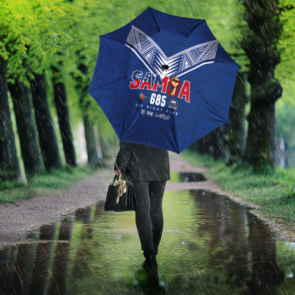Samoa Rugby Umbrella Six Eight Five to The World - Pacific Motif LT03 - Polynesian Pride