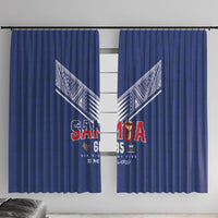 Samoa Rugby Window Curtain Six Eight Five to The World - Pacific Motif LT03 With Hooks Multicolor - Polynesian Pride