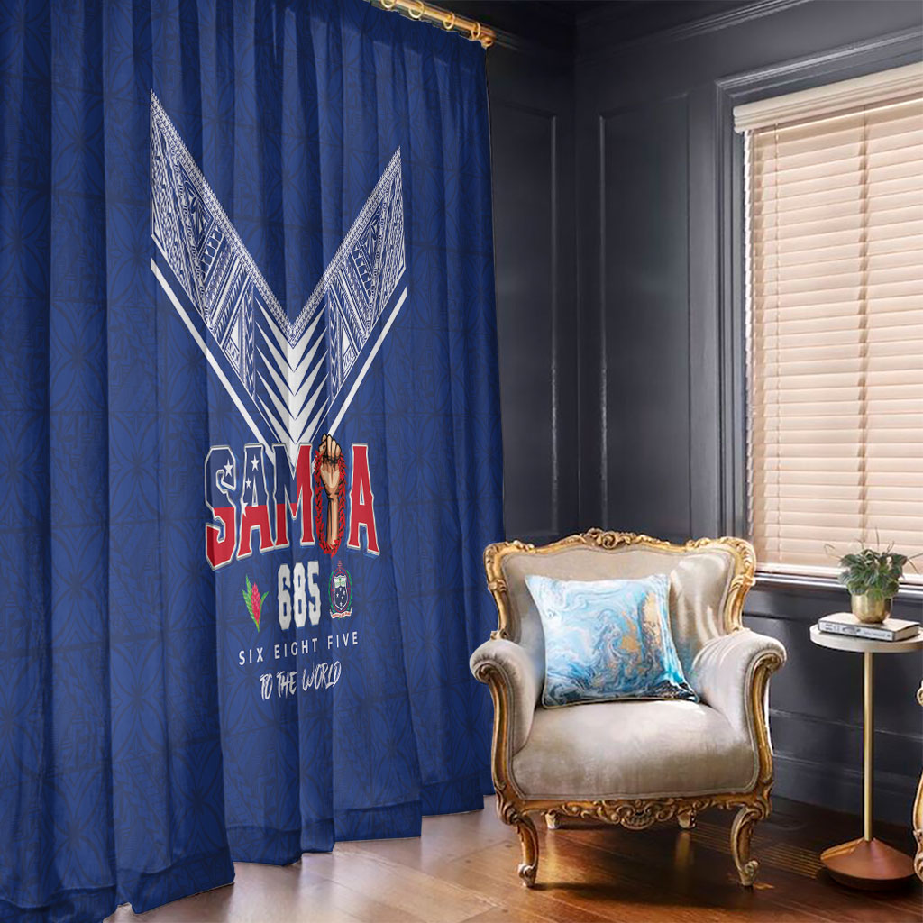 Samoa Rugby Window Curtain Six Eight Five to The World - Pacific Motif LT03 - Polynesian Pride