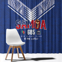Samoa Rugby Window Curtain Six Eight Five to The World - Pacific Motif LT03 - Polynesian Pride