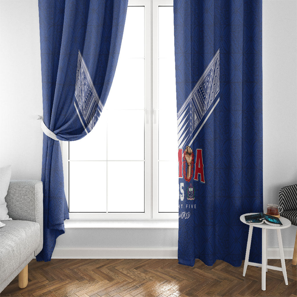 Samoa Rugby Window Curtain Six Eight Five to The World - Pacific Motif LT03 - Polynesian Pride