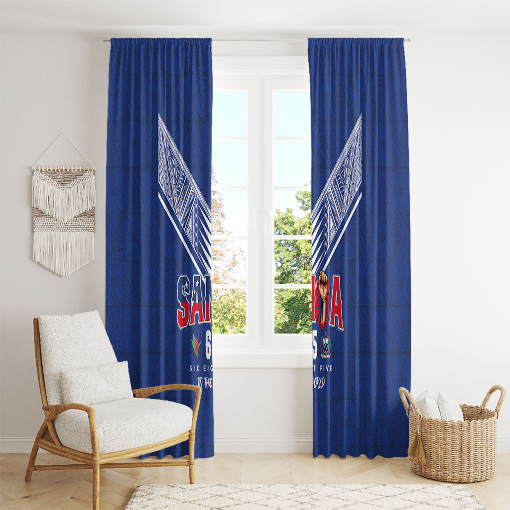 Samoa Rugby Window Curtain Six Eight Five to The World - Pacific Motif LT03 - Polynesian Pride