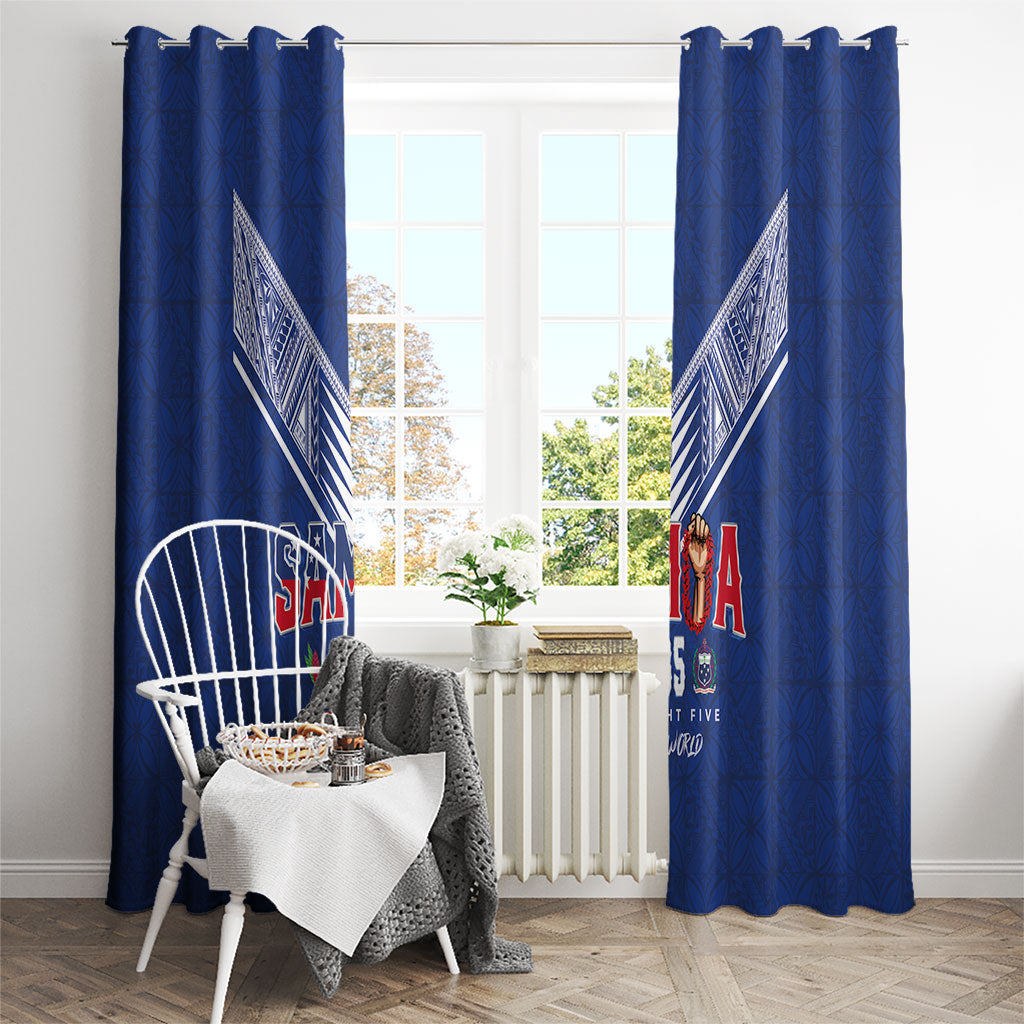Samoa Rugby Window Curtain Six Eight Five to The World - Pacific Motif LT03 - Polynesian Pride