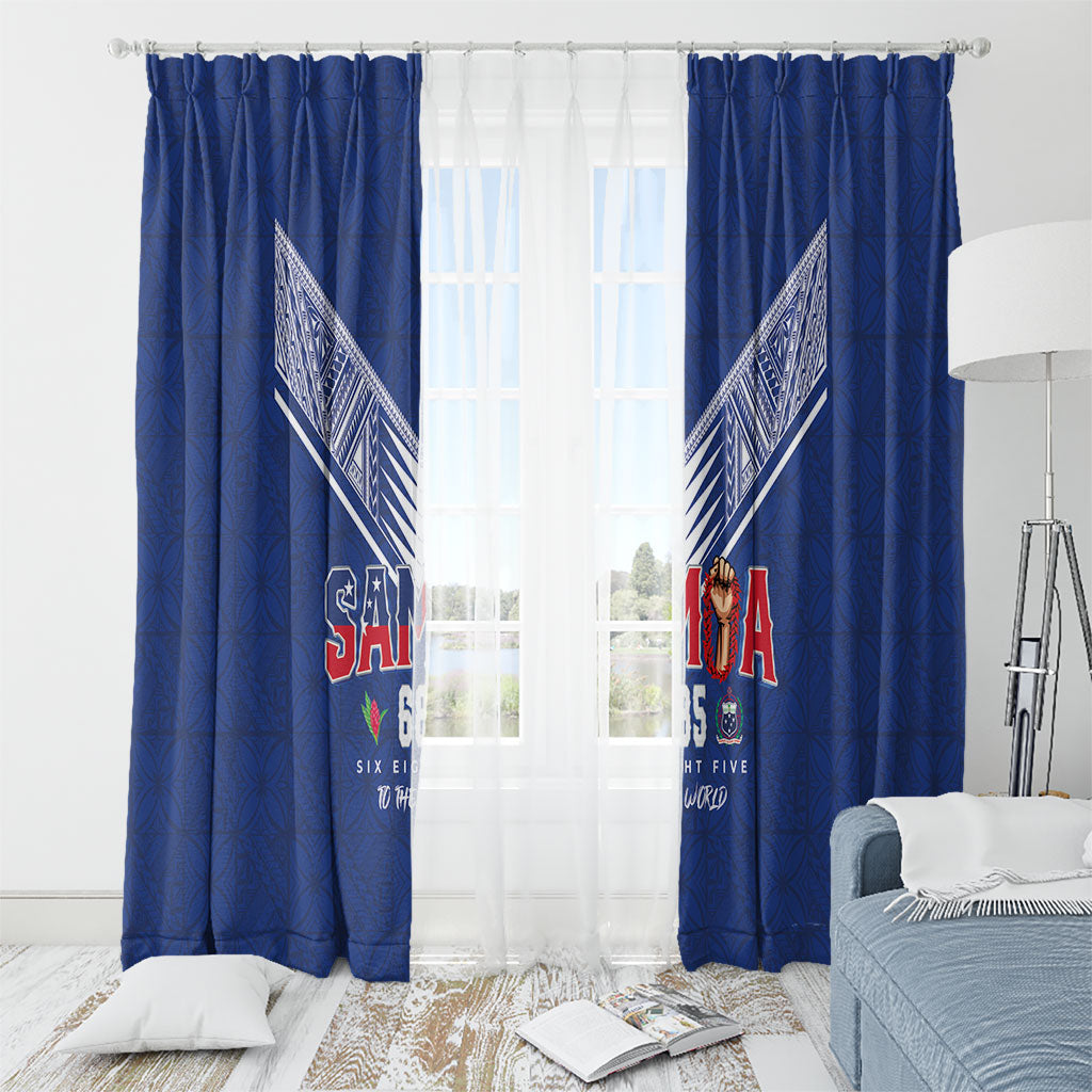 Samoa Rugby Window Curtain Six Eight Five to The World - Pacific Motif LT03 - Polynesian Pride