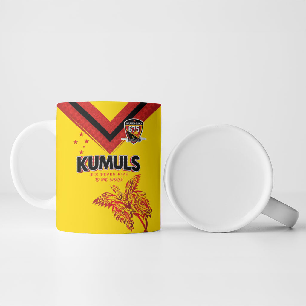 Papua New Guinea Rugby Custom Ceramic Mug Six Seven Five to The World - Melanesian Pattern LT03 - Polynesian Pride