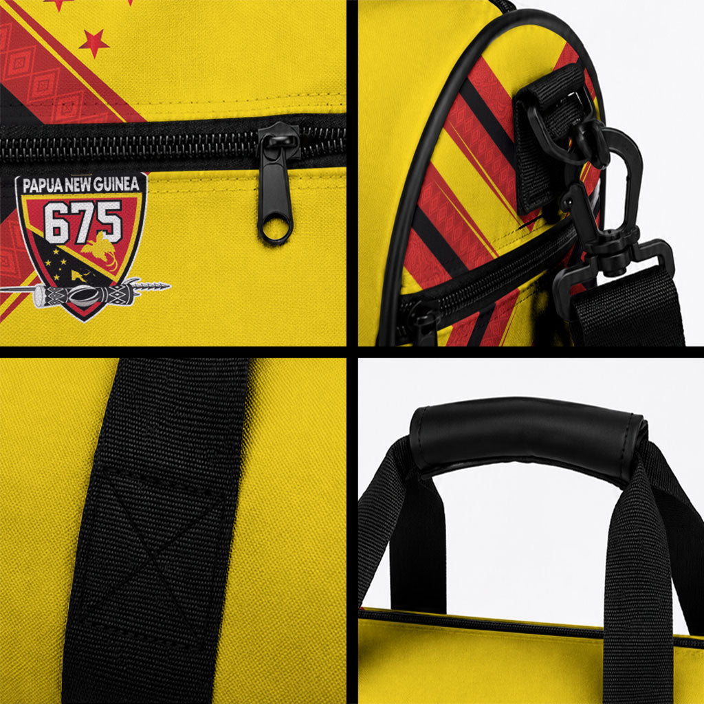 Papua New Guinea Rugby Duffle Bag Six Seven Five to The World - Melanesian Pattern LT03 - Polynesian Pride