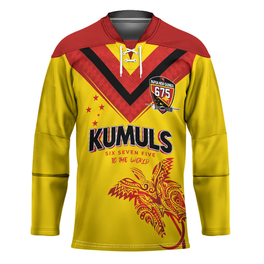 Papua New Guinea Rugby Custom Hockey Jersey Six Seven Five to The World - Melanesian Pattern