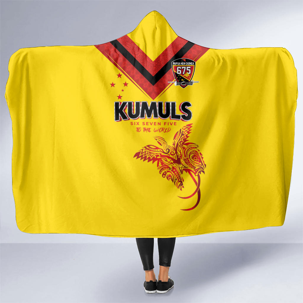 Papua New Guinea Rugby Hooded Blanket Six Seven Five to The World - Melanesian Pattern LT03 One Size Multicolor - Polynesian Pride
