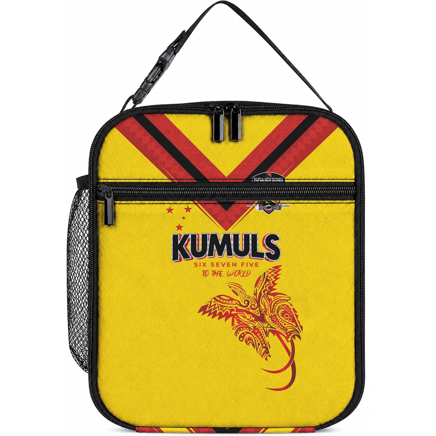 Papua New Guinea Rugby Lunch Bag Six Seven Five to The World - Melanesian Pattern LT03 10.2 × 8.3 × 4.3 inch Multicolor - Polynesian Pride