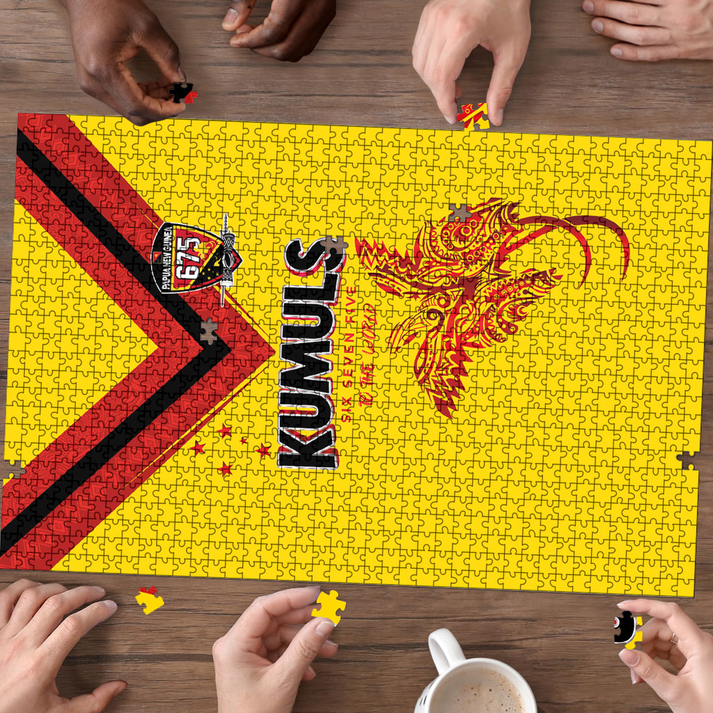 Papua New Guinea Rugby Puzzle Six Seven Five to The World - Melanesian Pattern LT03 - Polynesian Pride