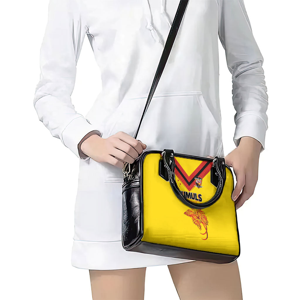 Papua New Guinea Rugby Shoulder Handbag Six Seven Five to The World - Melanesian Pattern LT03 - Polynesian Pride