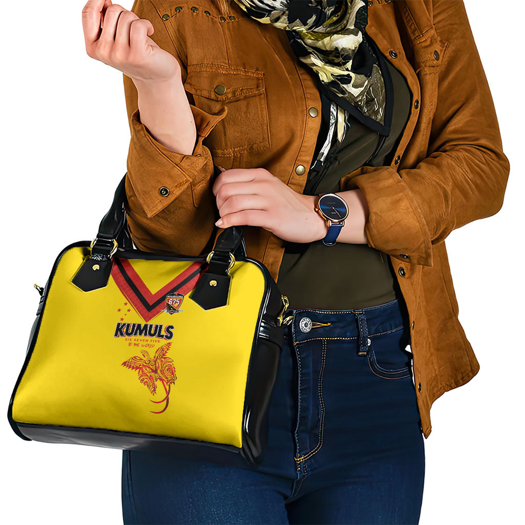 Papua New Guinea Rugby Shoulder Handbag Six Seven Five to The World - Melanesian Pattern LT03 - Polynesian Pride