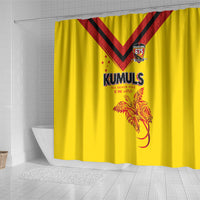 Papua New Guinea Rugby Shower Curtain Six Seven Five to The World - Melanesian Pattern LT03 - Polynesian Pride