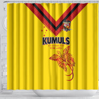 Papua New Guinea Rugby Shower Curtain Six Seven Five to The World - Melanesian Pattern LT03 - Polynesian Pride