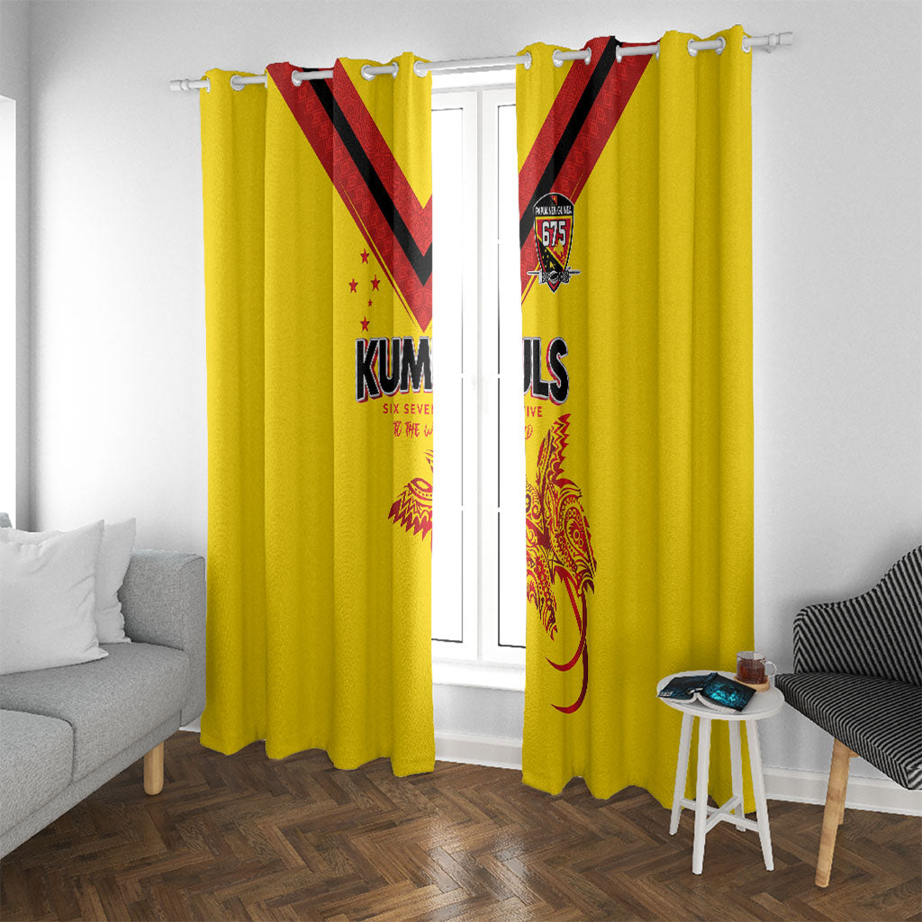 Papua New Guinea Rugby Window Curtain Six Seven Five to The World - Melanesian Pattern LT03 With Grommets Multicolor - Polynesian Pride