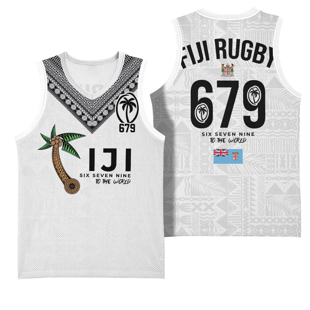 Fijian Rugby Basketball Jersey Six Seven Nine to The World - Tapa Pattern LT03 - Polynesian Pride