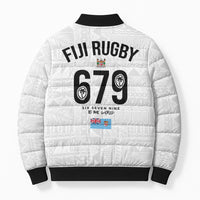 Fijian Rugby Bomber Puffer Jacket Six Seven Nine to The World - Tapa Pattern LT03 - Polynesian Pride