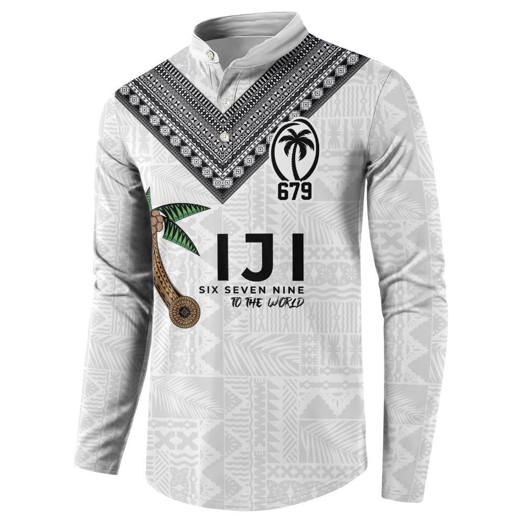 Fijian Rugby Button Sweatshirt Six Seven Nine to The World - Tapa Pattern LT03 - Polynesian Pride
