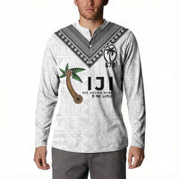 Fijian Rugby Button Sweatshirt Six Seven Nine to The World - Tapa Pattern LT03 - Polynesian Pride