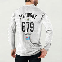 Fijian Rugby Button Sweatshirt Six Seven Nine to The World - Tapa Pattern LT03 - Polynesian Pride