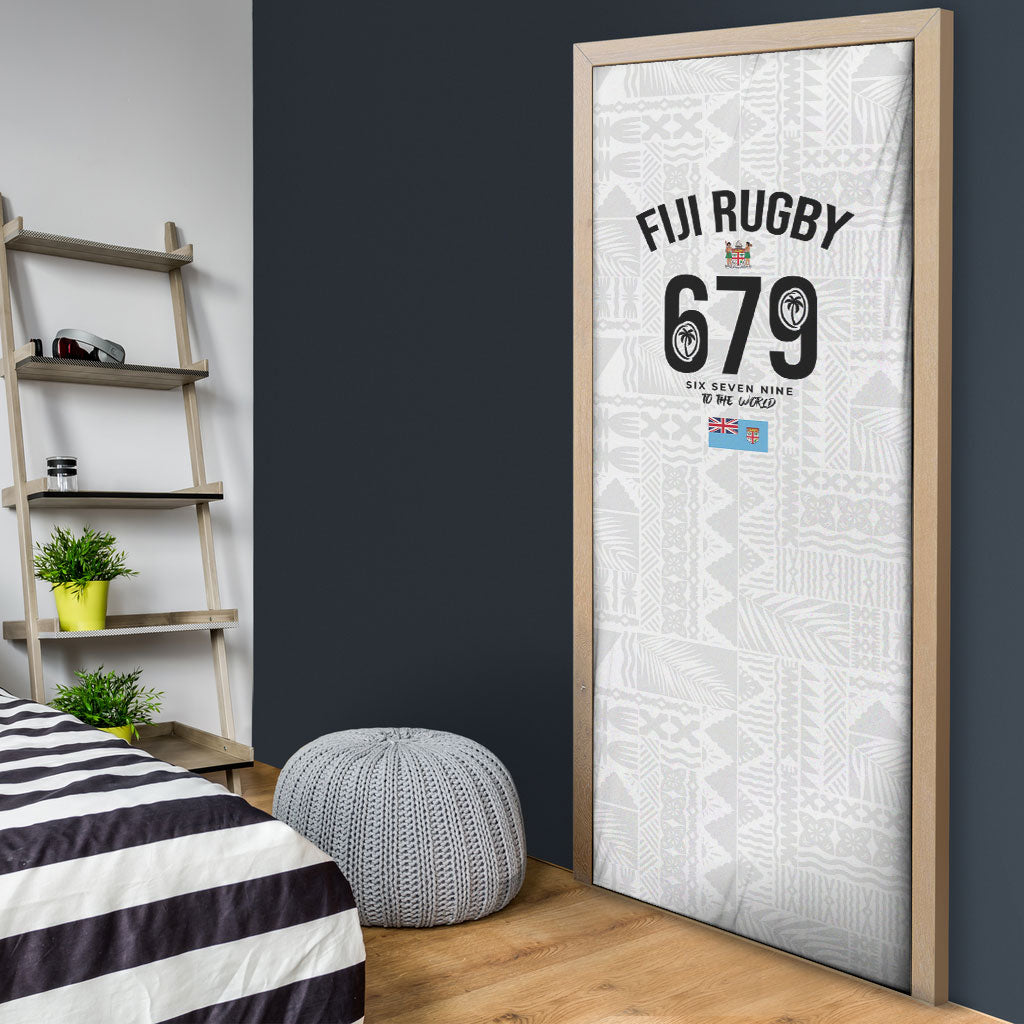 Fijian Rugby Door Cover Six Seven Nine to The World - Tapa Pattern LT03 - Polynesian Pride