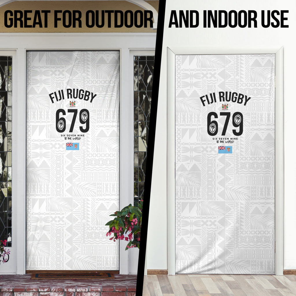 Fijian Rugby Door Cover Six Seven Nine to The World - Tapa Pattern LT03 - Polynesian Pride