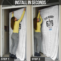 Fijian Rugby Door Cover Six Seven Nine to The World - Tapa Pattern LT03 - Polynesian Pride