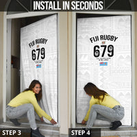Fijian Rugby Door Cover Six Seven Nine to The World - Tapa Pattern LT03 - Polynesian Pride
