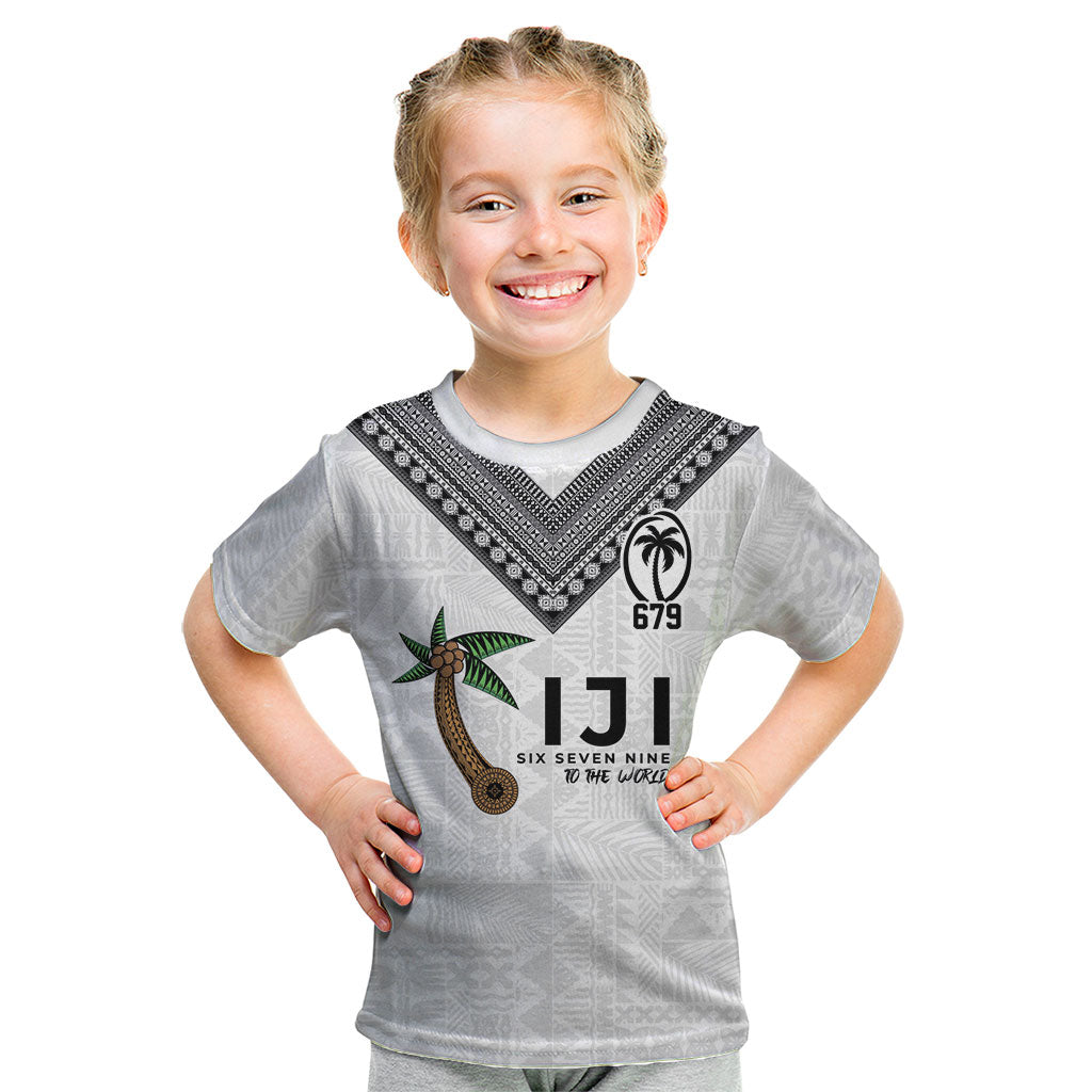 Fijian Rugby Kid T Shirt Six Seven Nine to The World - Tapa Pattern LT03 Multicolor - Polynesian Pride