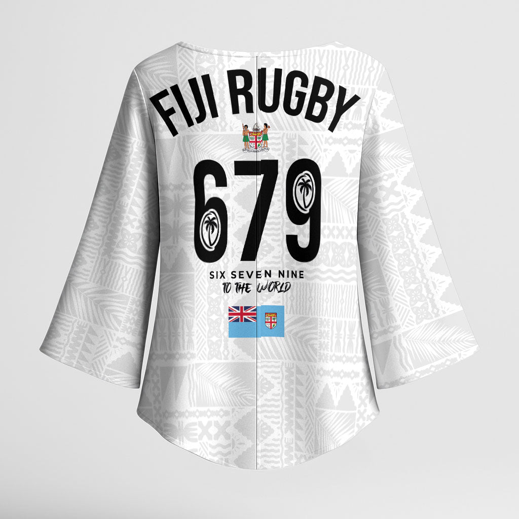 Fijian Rugby Kimono Sleeve Blouse Six Seven Nine to The World - Tapa Pattern LT03 - Polynesian Pride