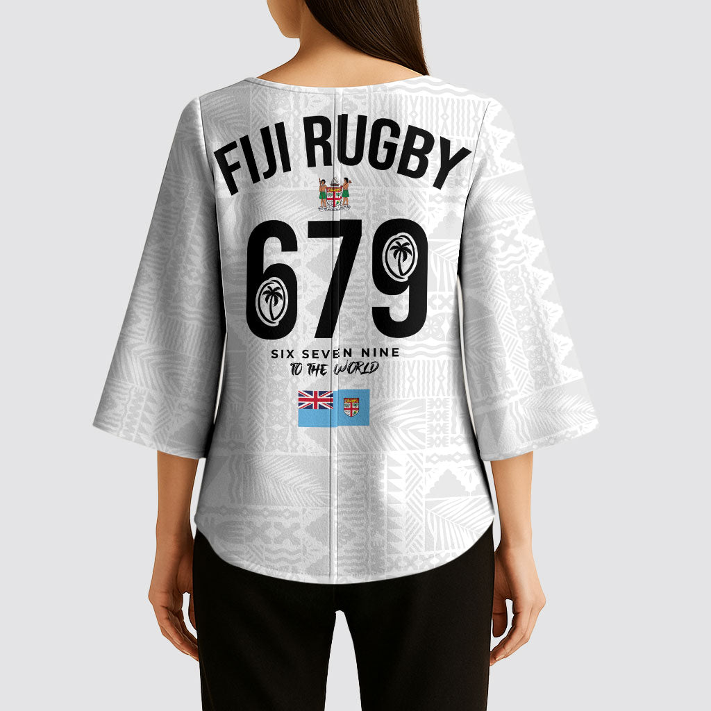 Fijian Rugby Kimono Sleeve Blouse Six Seven Nine to The World - Tapa Pattern LT03 - Polynesian Pride