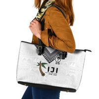 Fijian Rugby Leather Tote Bag Six Seven Nine to The World - Tapa Pattern LT03 Multicolor - Polynesian Pride