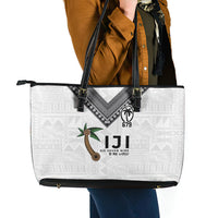 Fijian Rugby Leather Tote Bag Six Seven Nine to The World - Tapa Pattern LT03 - Polynesian Pride