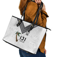 Fijian Rugby Leather Tote Bag Six Seven Nine to The World - Tapa Pattern LT03 - Polynesian Pride