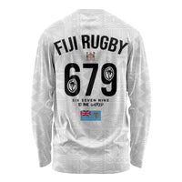 Fijian Rugby Long Sleeve Shirt Six Seven Nine to The World - Tapa Pattern LT03 - Polynesian Pride