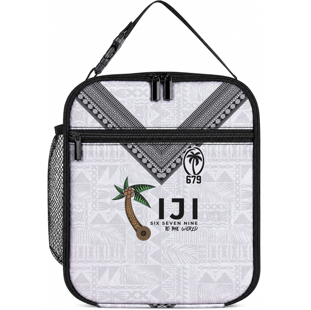 Fijian Rugby Lunch Bag Six Seven Nine to The World - Tapa Pattern LT03 10.2 × 8.3 × 4.3 inch Multicolor - Polynesian Pride
