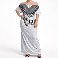 Fijian Rugby Off Shoulder Maxi Dress Six Seven Nine to The World - Tapa Pattern LT03 Women Multicolor - Polynesian Pride