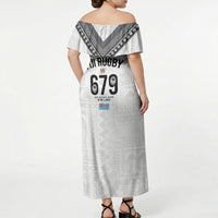 Fijian Rugby Off Shoulder Maxi Dress Six Seven Nine to The World - Tapa Pattern LT03 - Polynesian Pride