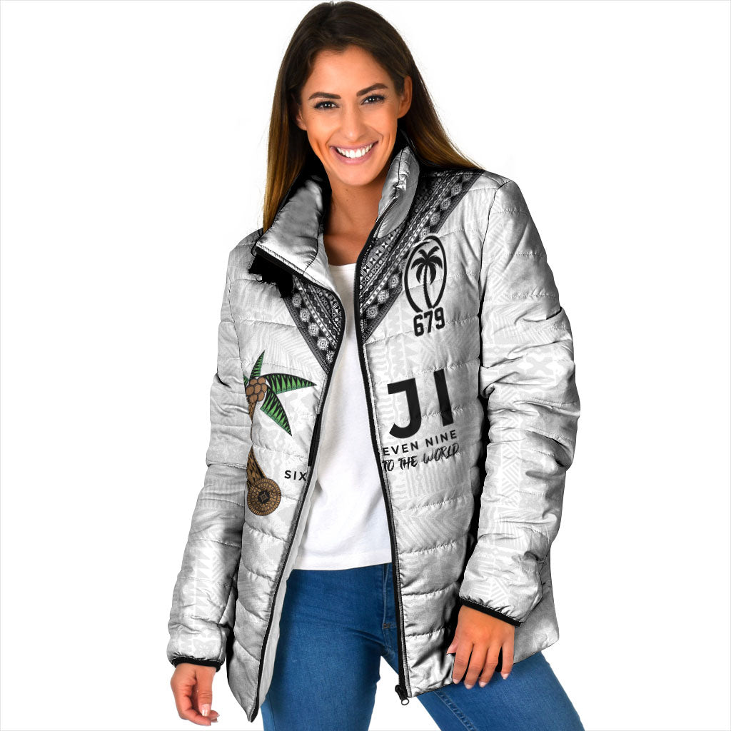 Fijian Rugby Padded Jacket Six Seven Nine to The World - Tapa Pattern LT03 Women Multicolor - Polynesian Pride
