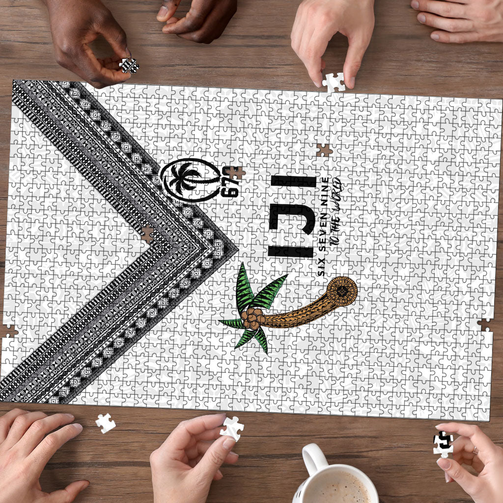 Fijian Rugby Puzzle Six Seven Nine to The World - Tapa Pattern LT03 - Polynesian Pride