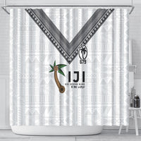 Fijian Rugby Shower Curtain Six Seven Nine to The World - Tapa Pattern LT03 - Polynesian Pride