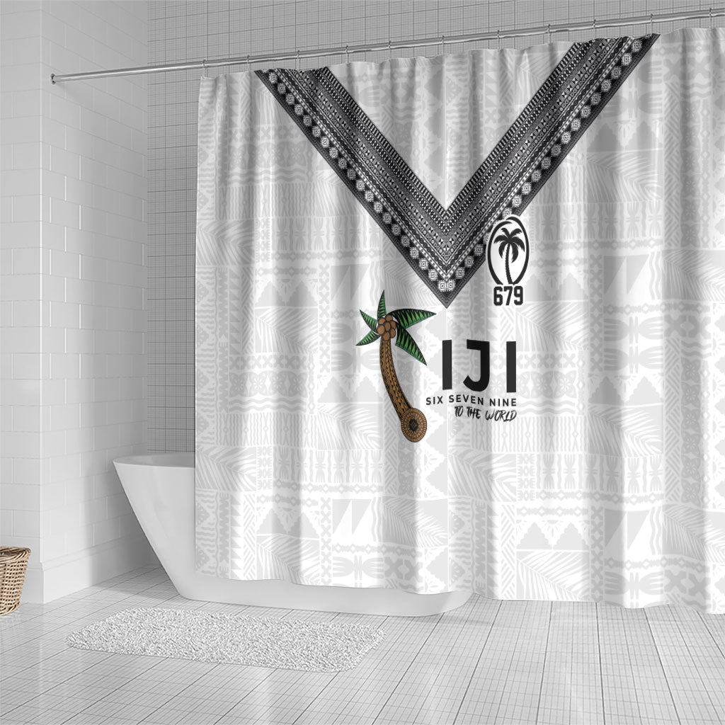 Fijian Rugby Shower Curtain Six Seven Nine to The World - Tapa Pattern LT03 - Polynesian Pride
