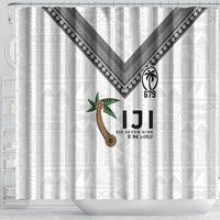 Fijian Rugby Shower Curtain Six Seven Nine to The World - Tapa Pattern LT03 - Polynesian Pride