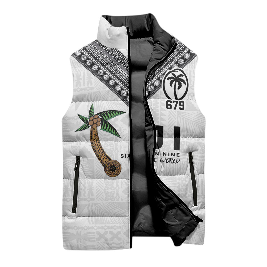 Fijian Rugby Sleeveless Puffer Jacket Six Seven Nine to The World - Tapa Pattern LT03 - Polynesian Pride