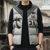 Fijian Rugby Sleeveless Puffer Jacket Six Seven Nine to The World - Tapa Pattern LT03 - Polynesian Pride