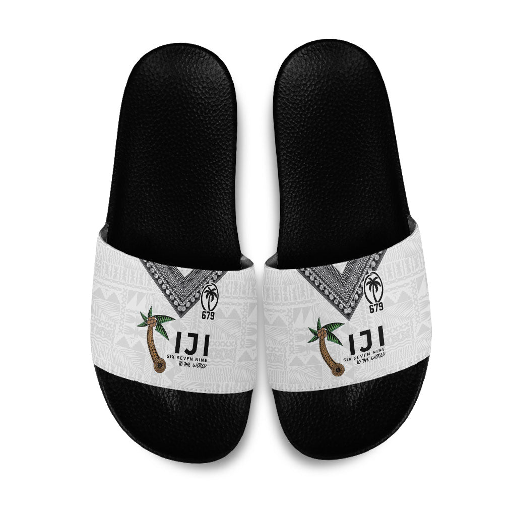 Fijian Rugby Slide Sandals Six Seven Nine to The World - Tapa Pattern LT03 Multicolor - Polynesian Pride