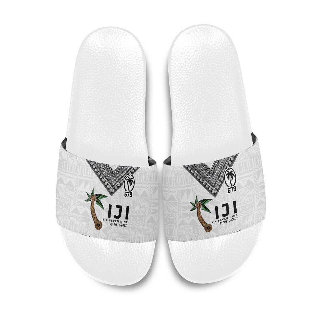 Fijian Rugby Slide Sandals Six Seven Nine to The World - Tapa Pattern LT03 Multicolor - Polynesian Pride